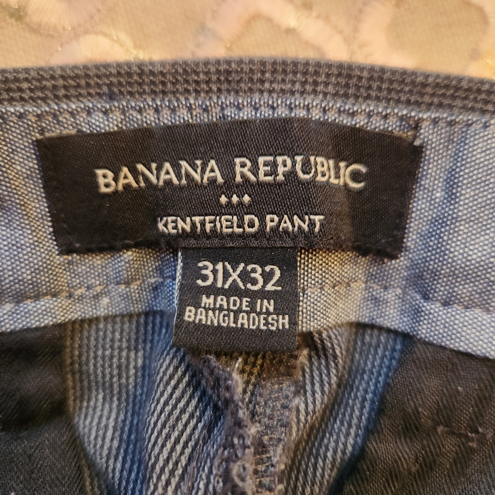 Men's Banana Republic Kentfield Pant 31x32 in Mini Grey Houndstooth - Picture 5 of 5